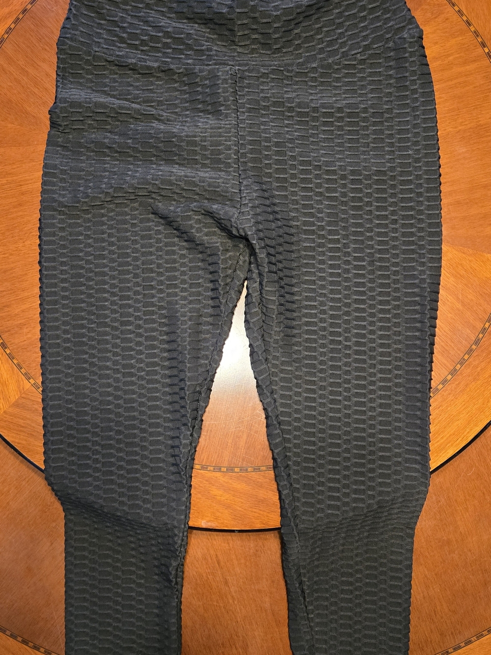 Black Textured Womens Leggings - Stretch Active Bottoms